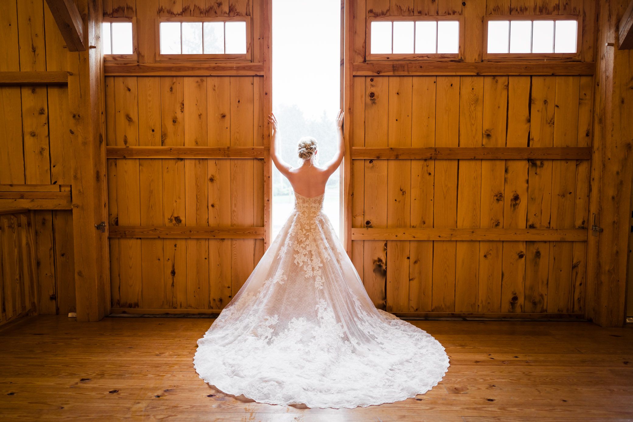 The Barn at Graver's Tree Farm The Blushing Bridal Boutique Gown Rustic Lehigh Valley Wedding Venue Bride Getting Ready