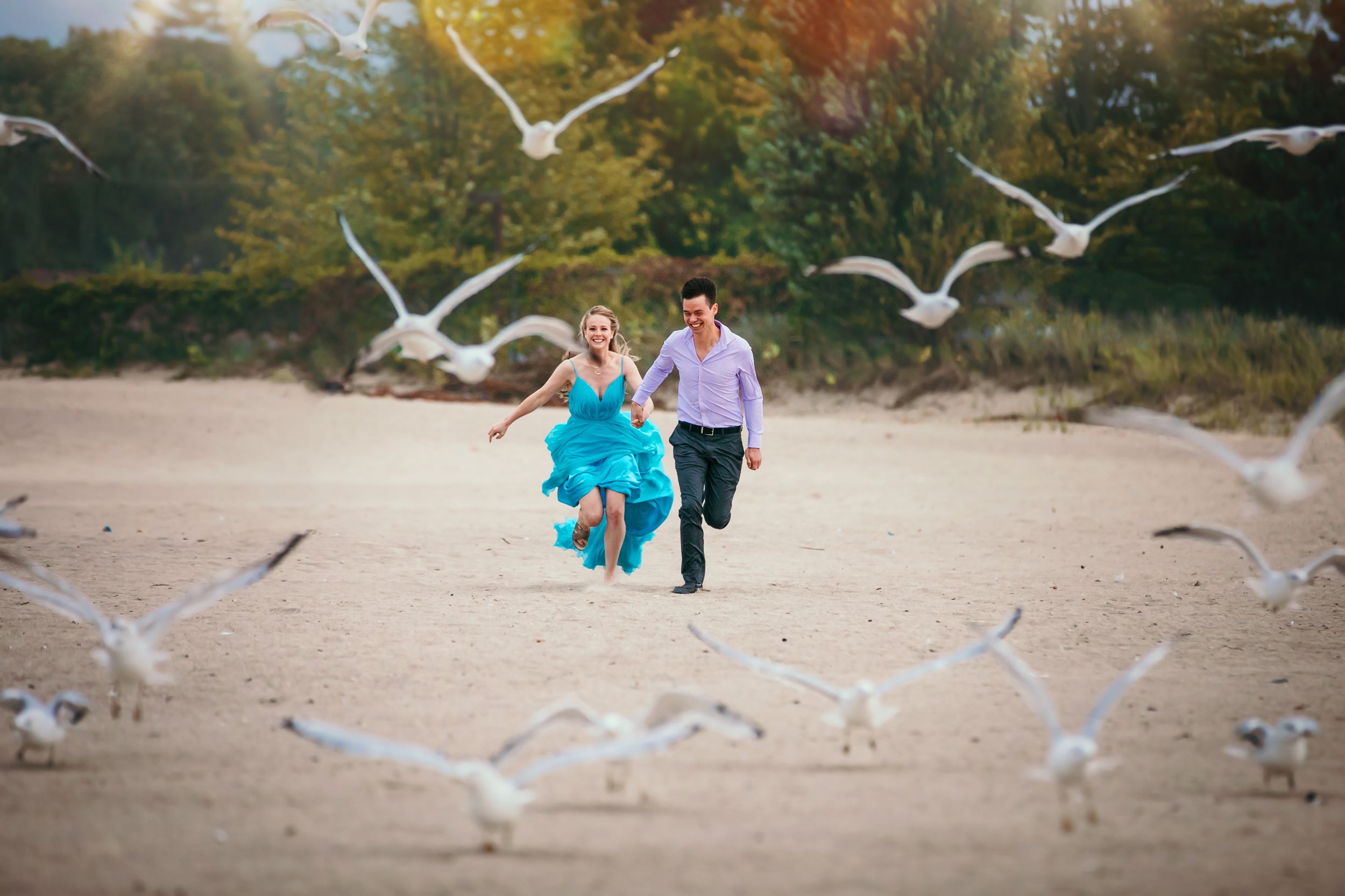 Grand Bend Beach Ontario engagement photos by Shawn Van Daele