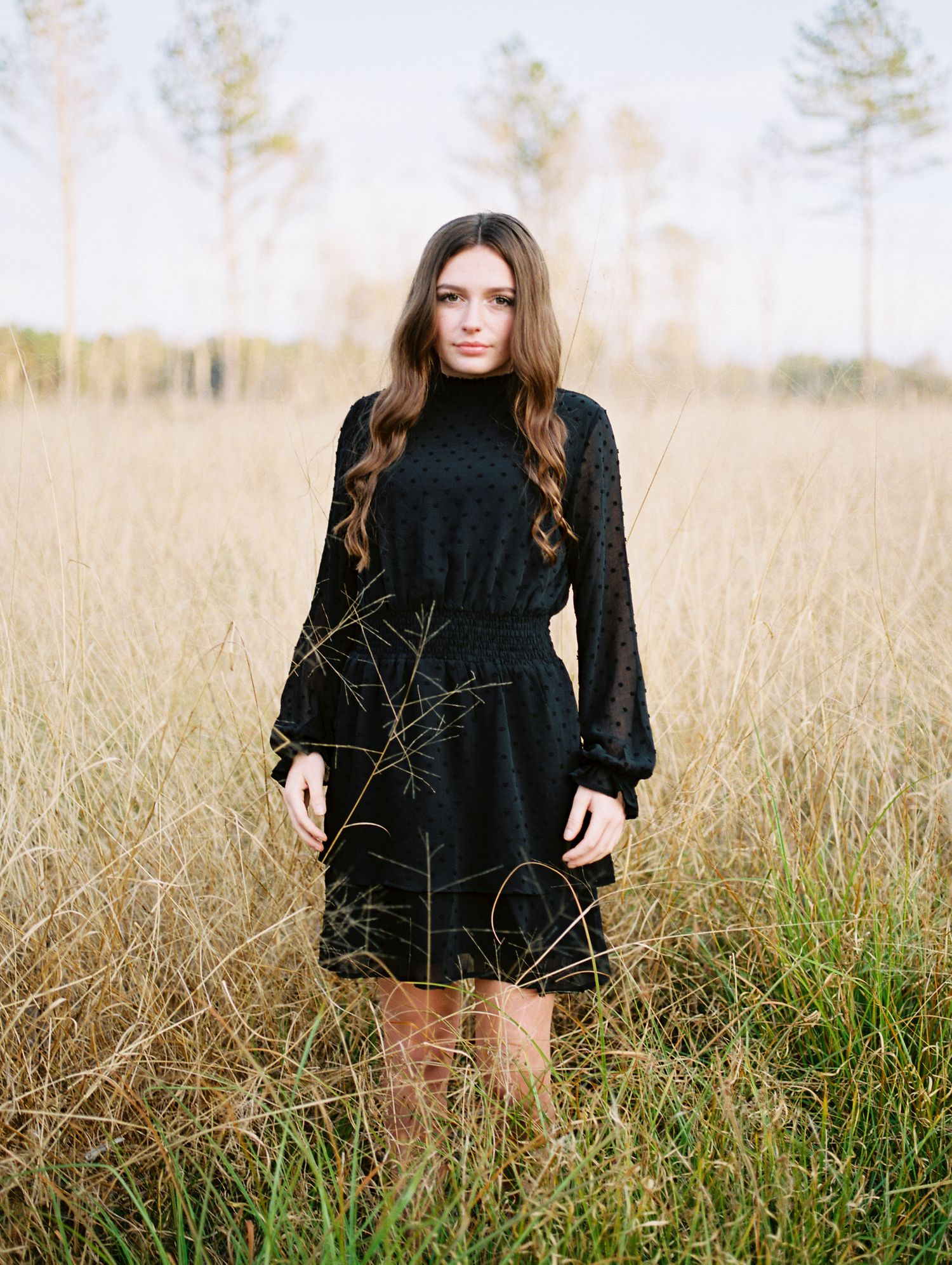 Louisiana senior portrait photography of a girl Franklinton High School student in an open field