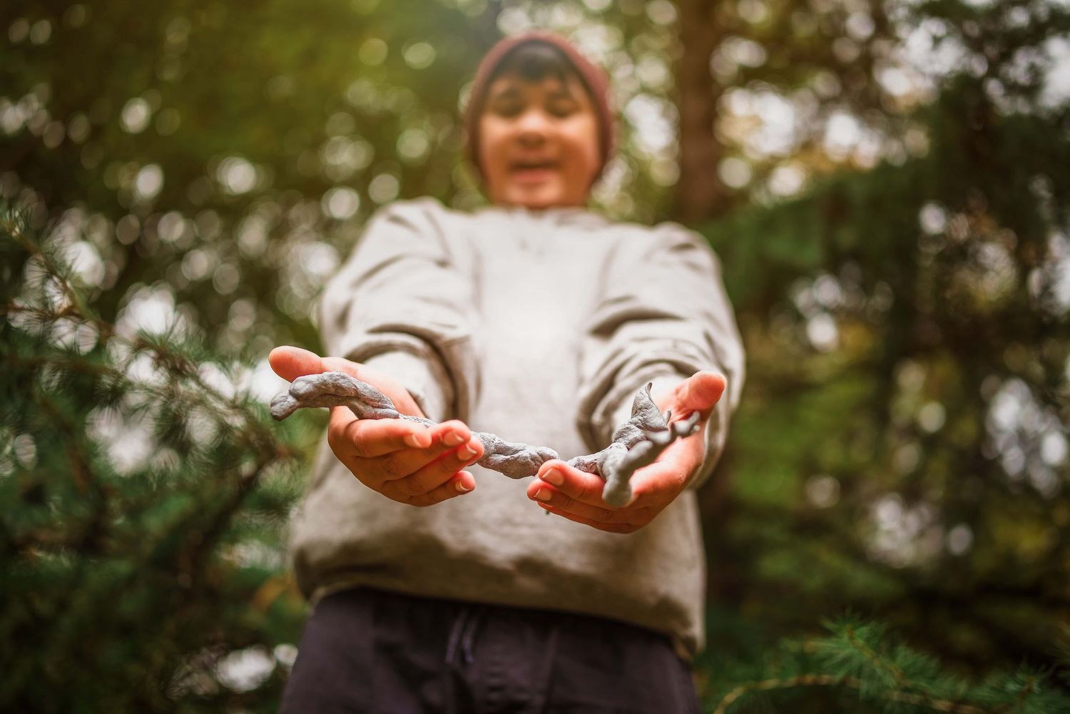 Boy with autism sensory regulating