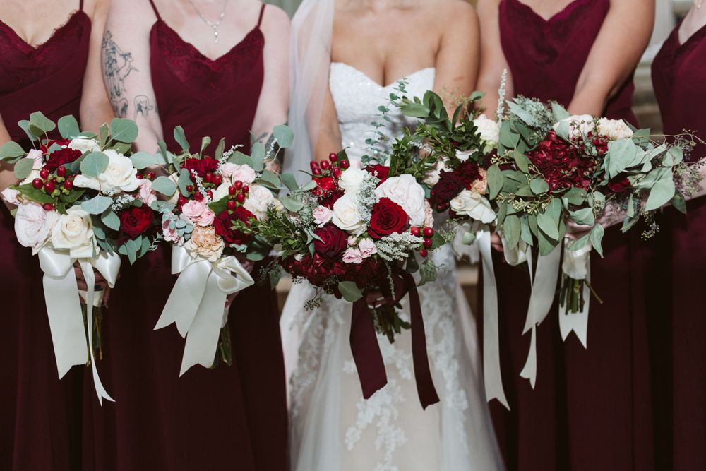 Denver wedding photography inspiration, bridal party portraits, best Colorado venues, winter wedding