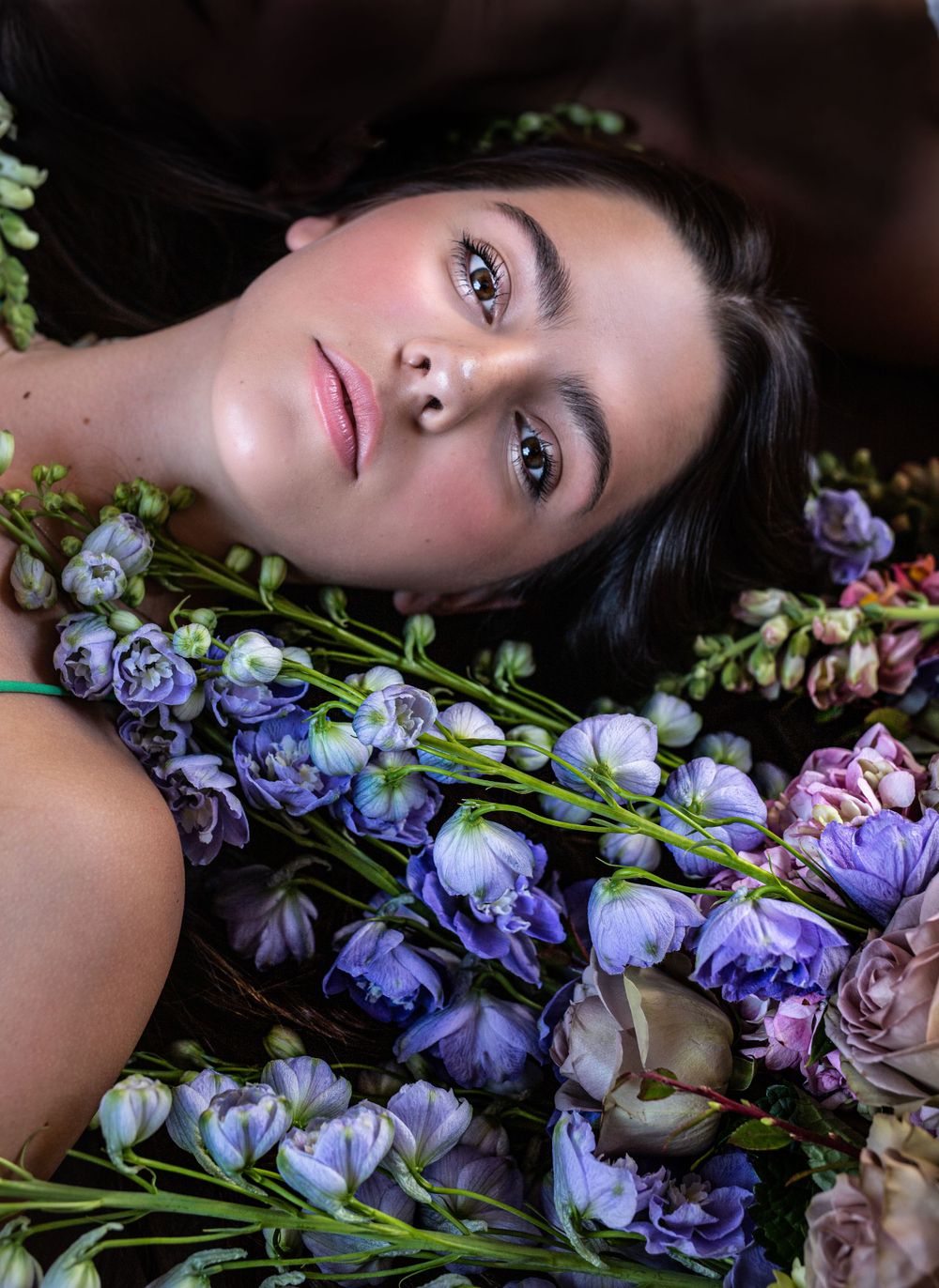 flower show branding photos, sleeping beauty photoshoot