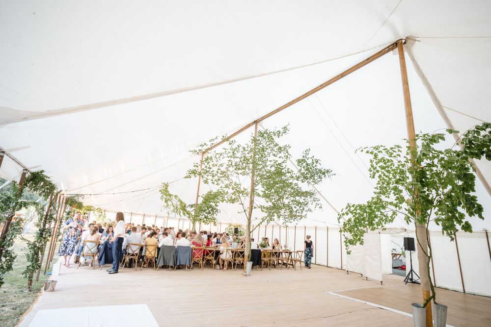 inside marquee wedding gloucestershire