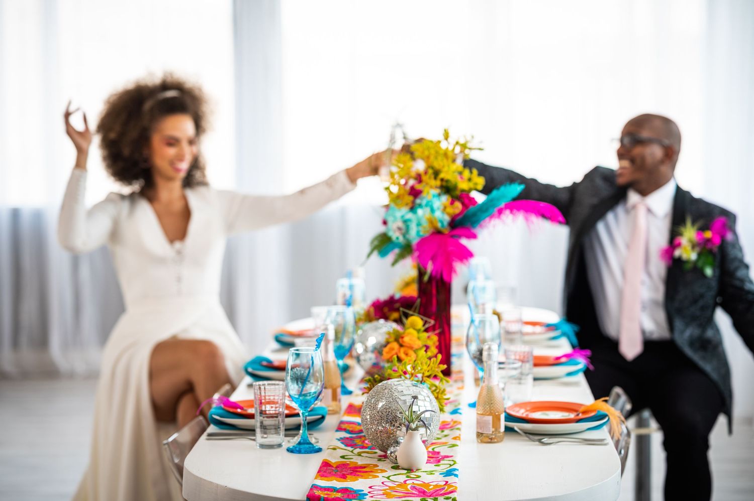 Elevated Estate Tahoe Wedding Photography Topaz Lake Venue Wedding venue Bar Bride Groom Dinner 70s style Skate