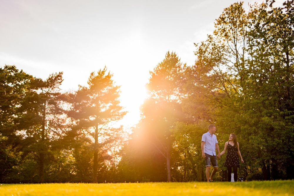 sunset engagement photos at Manor Farm