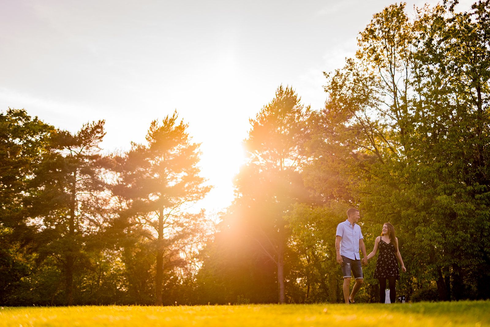 sunset engagement photos at Manor Farm