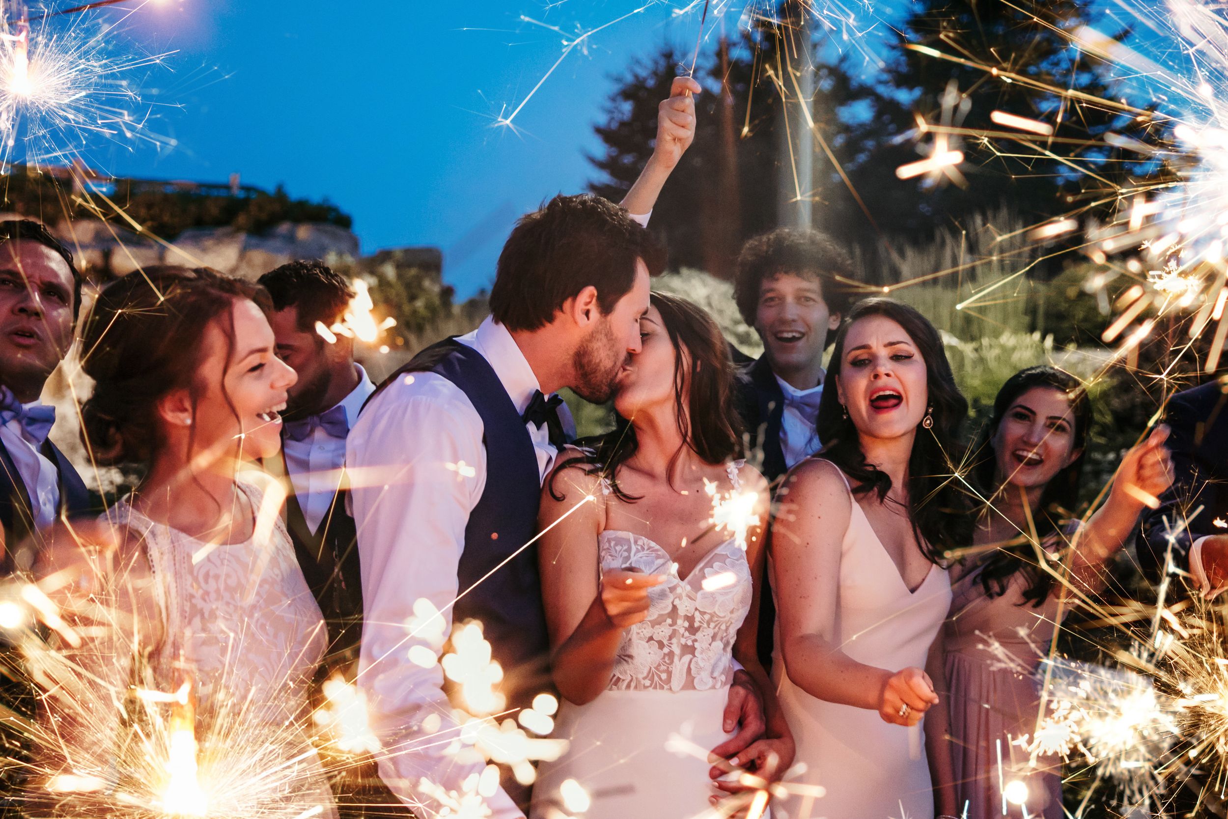 Whistle Bear Golf Club Sparkler Wedding Photos