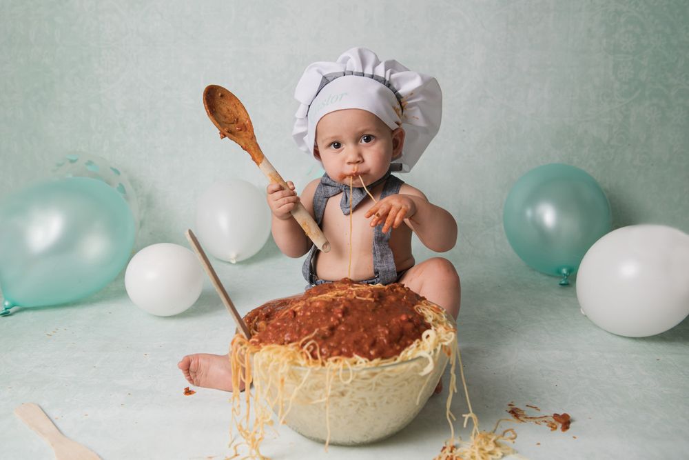 verjaardag 1 jaar - spaghetti- baby - spaghettismash fotografie - oost vlaanderen