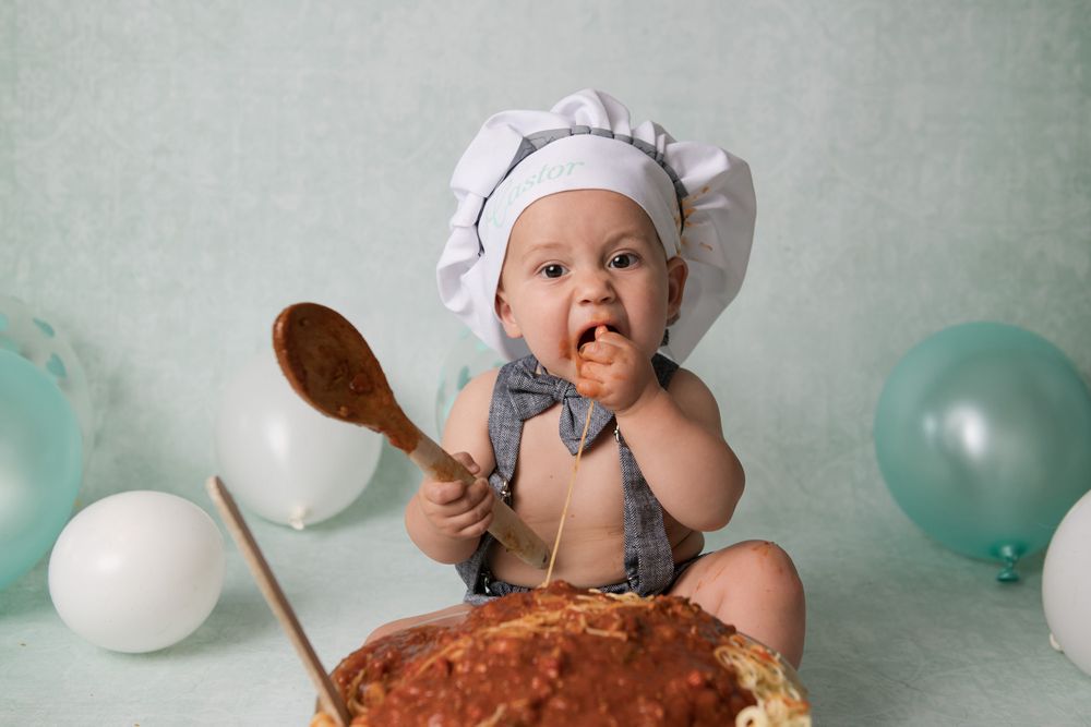 verjaardag 1 jaar - spaghetti- baby - spaghettismash fotografie - oost vlaanderen
