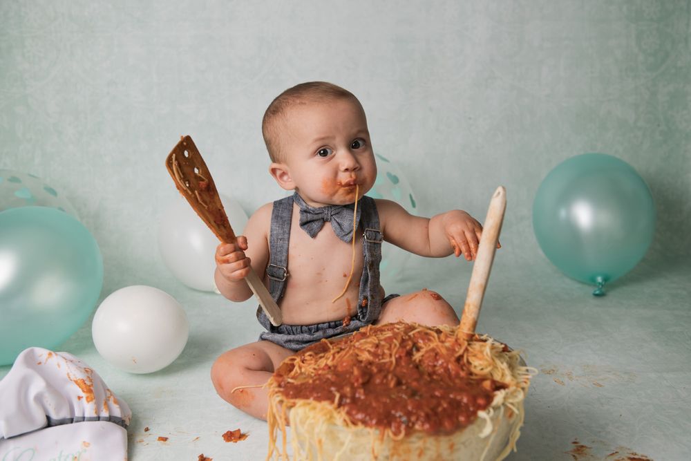 verjaardag 1 jaar - spaghetti- baby - spaghettismash fotografie - oost vlaanderen