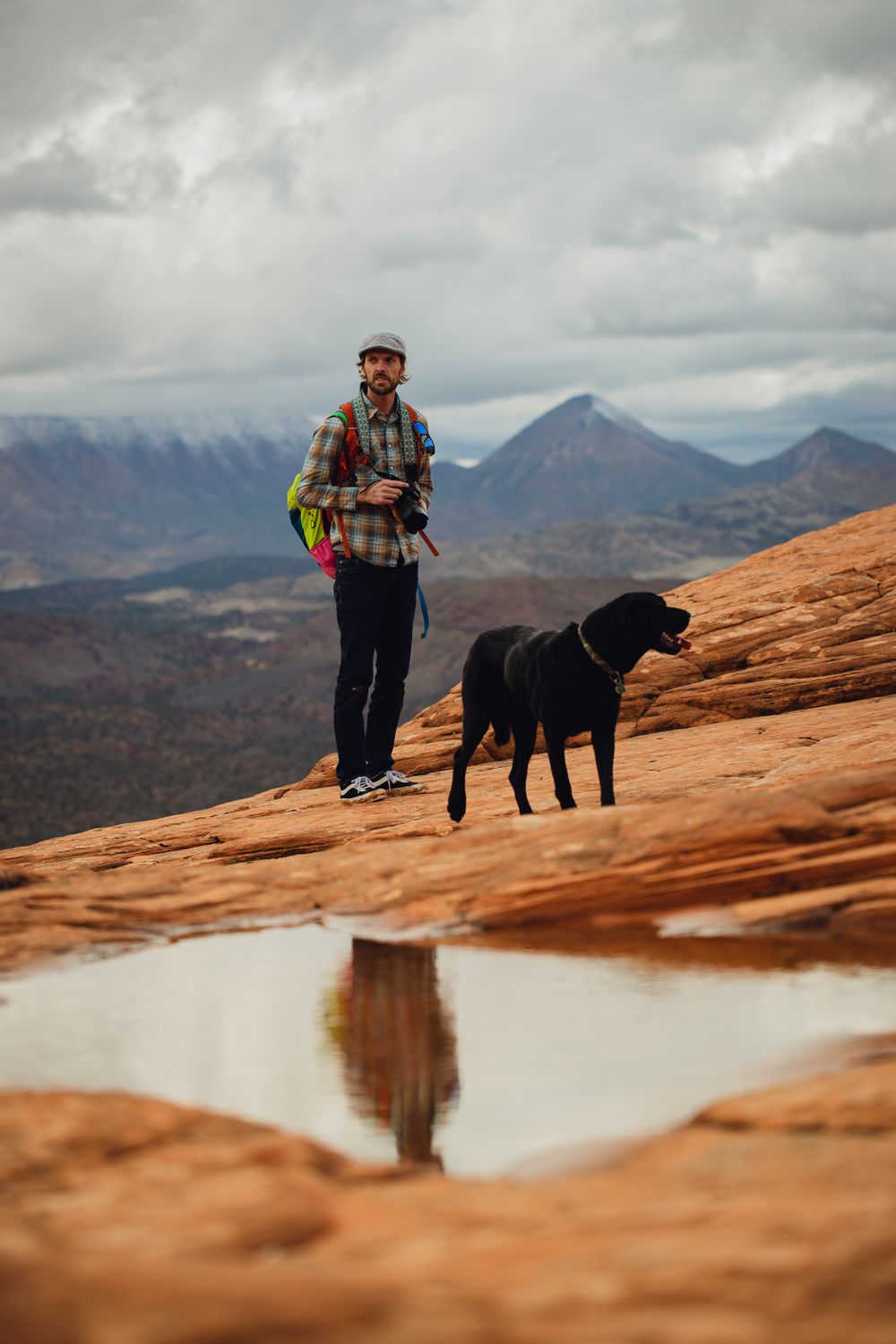 Joe and Coltrane in the desert.