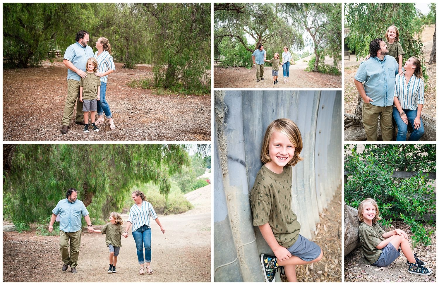 Collage of images of a family in Laguna Niguel, CA
