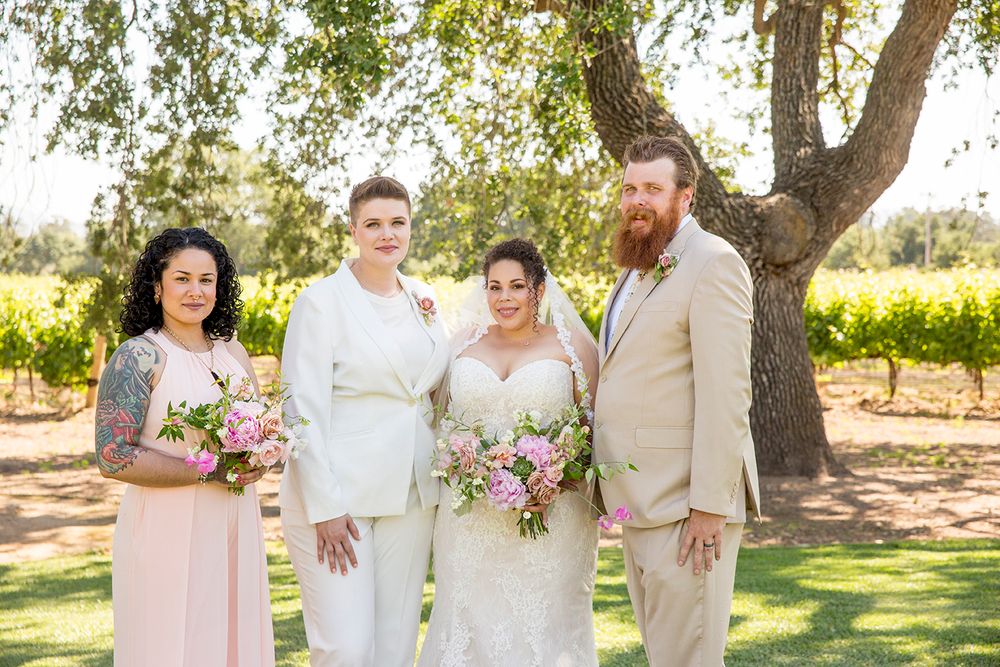 wedding party at Roblar Winery in Santa Ynez California