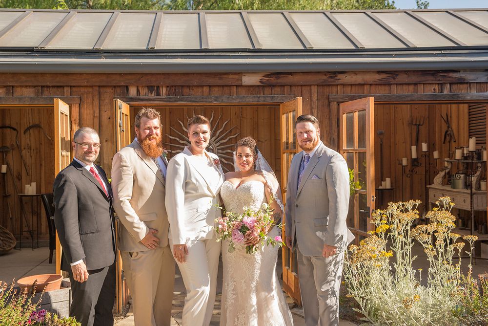family wedding group at Roblar Winery in Santa Ynez California