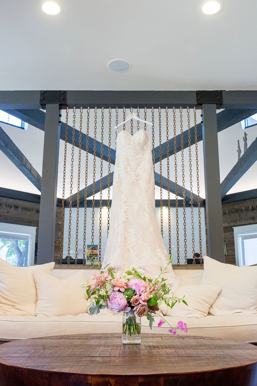 wedding gown for wedding at Roblar Winery in Santa Ynez California