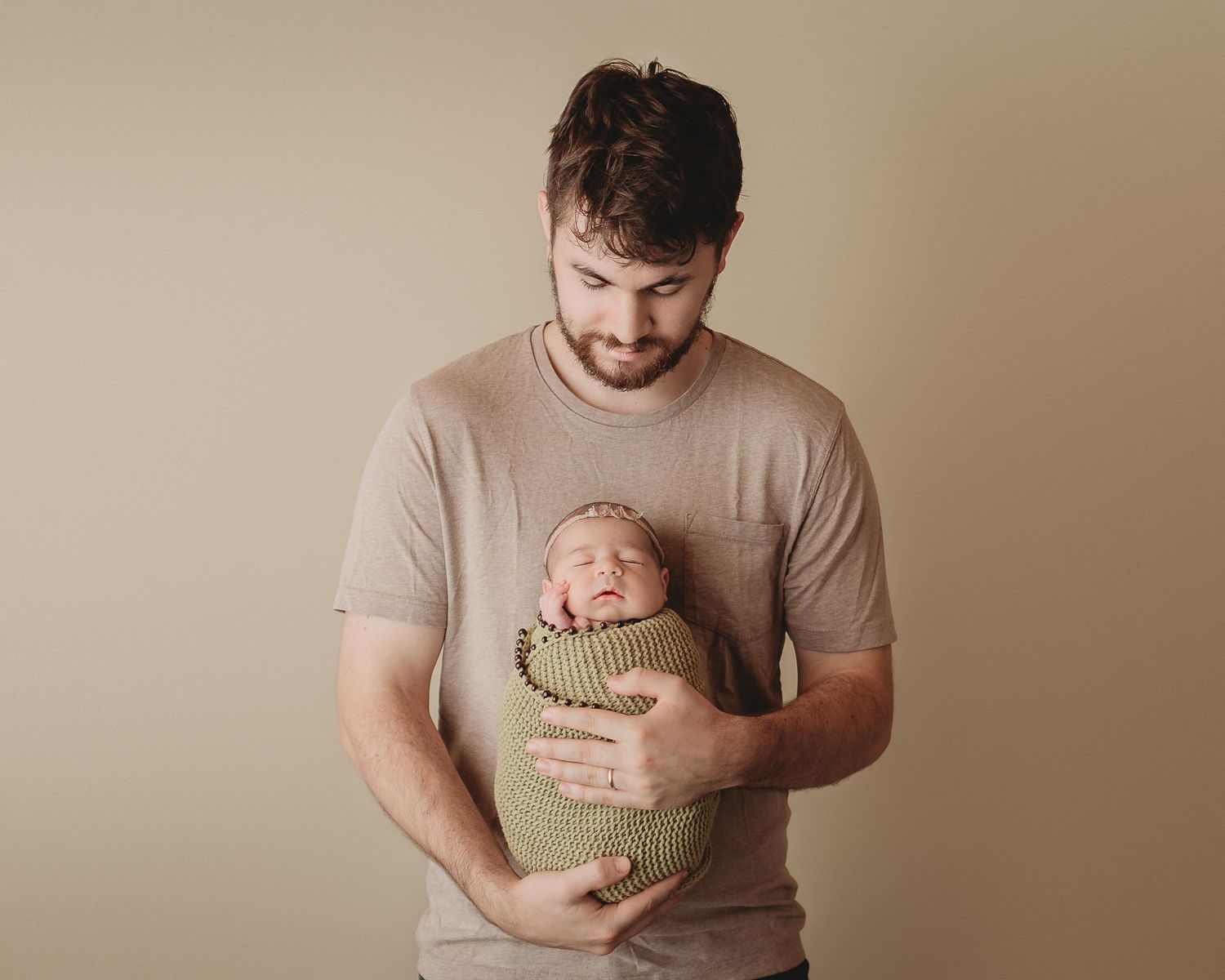 Professional newborn photo with dad