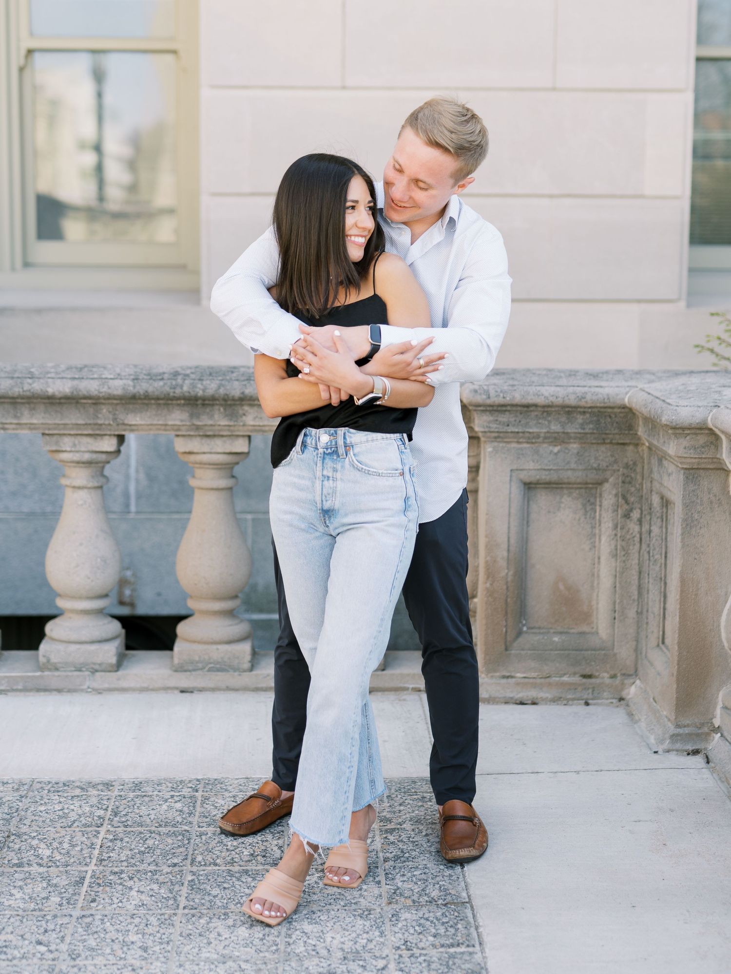 Iowa City, Iowa engagement session in downtown Iowa City at the pentacrest
