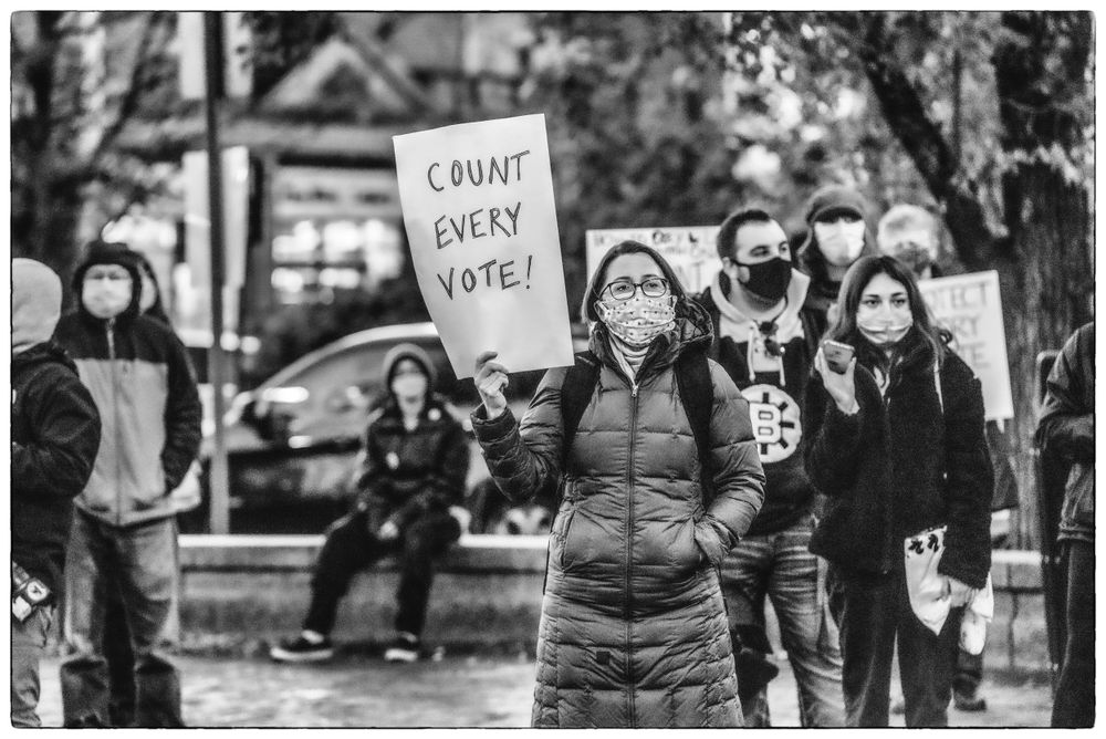Protect the Vote. Riley Plaza, Salem, Massachusetts. 11/4/2020