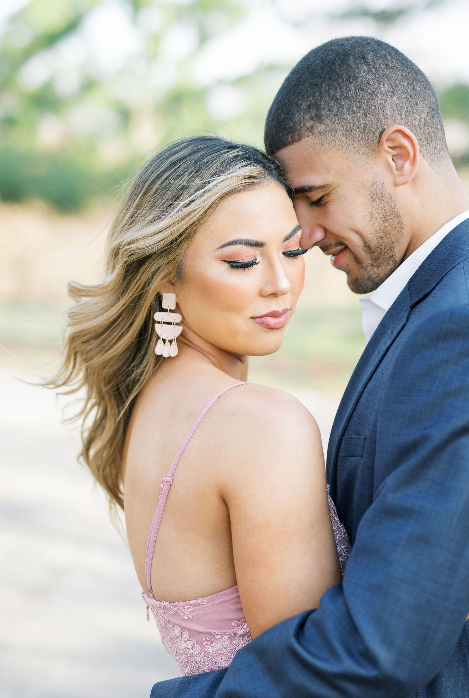 Light and airy film engagement Session at the Rose Gardens and Art Center in Des Moines, Iowa