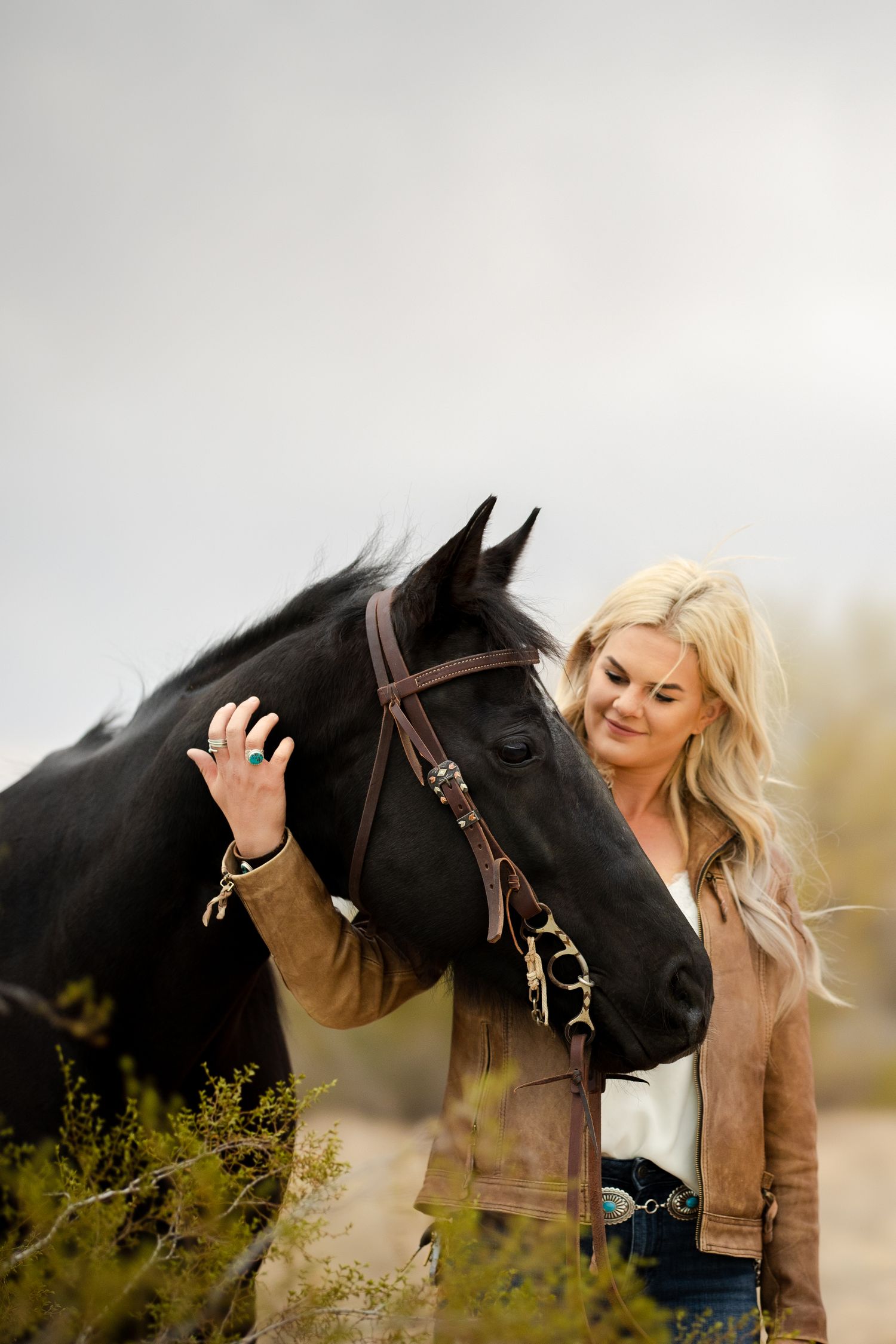 Horse and rider bond connection portraits photography Equine Photographer black Quarter Horse Western riding cowgirl
