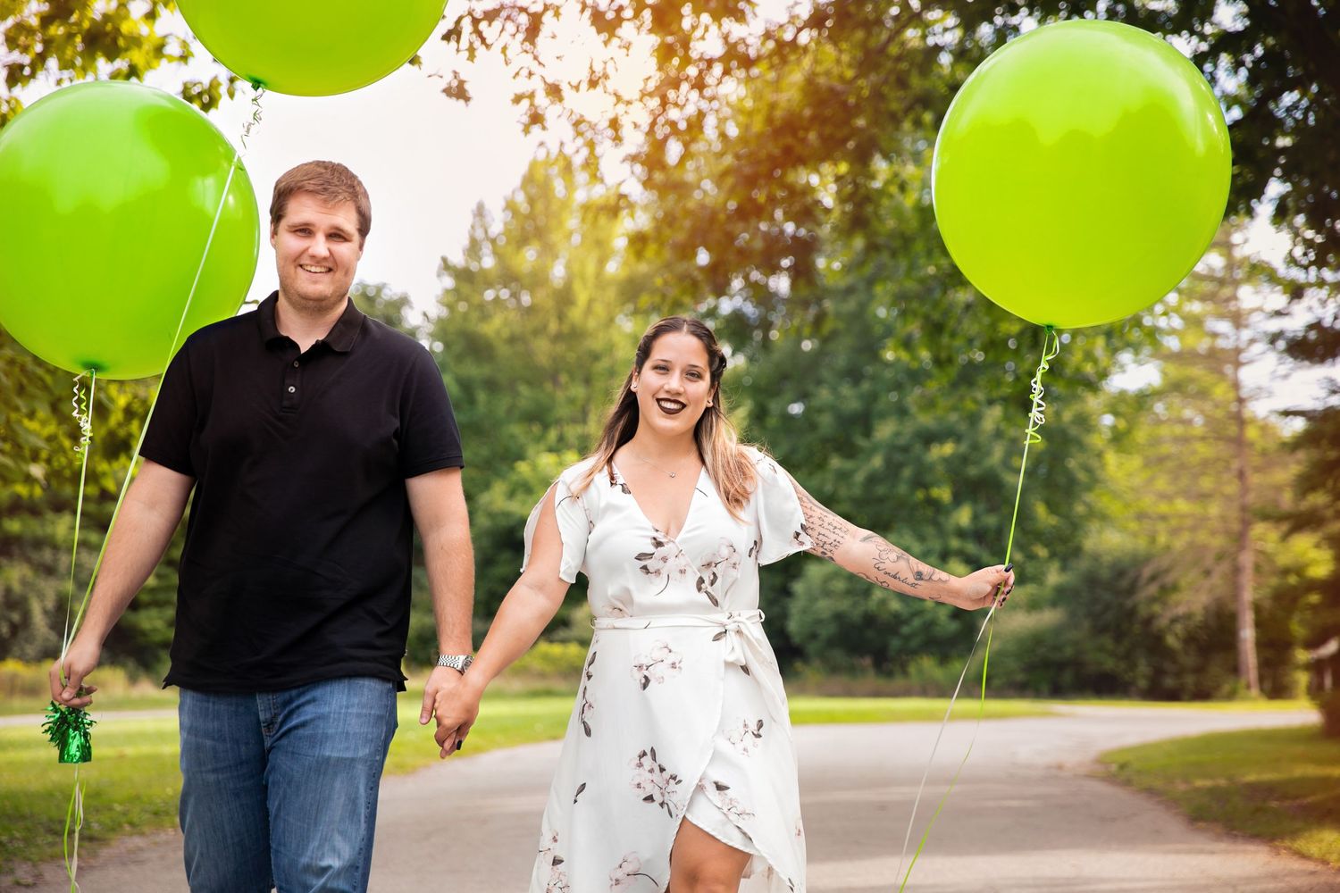 Cute and quirky engagement photos at Fanshawe Conservation Area London Ontario by wedding photographer Shawn Van Daele
