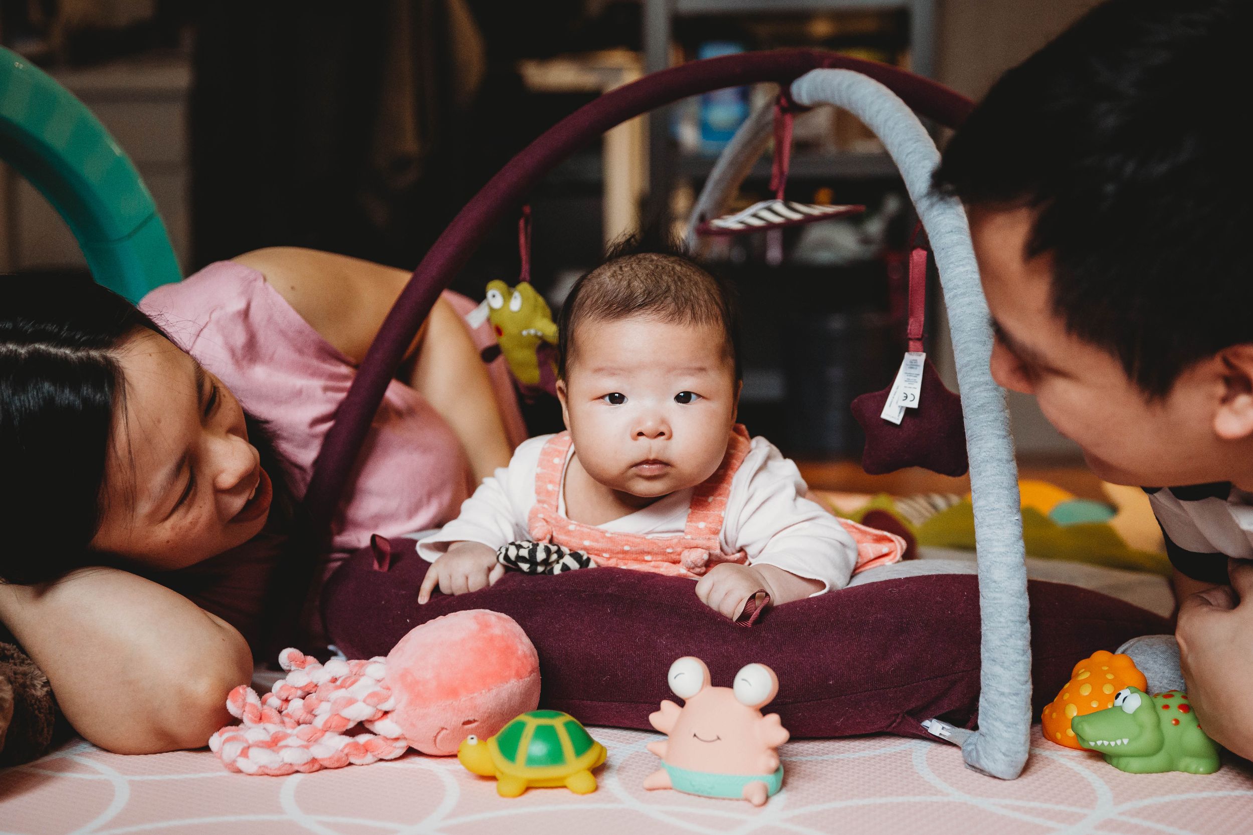 three month old asian baby girl