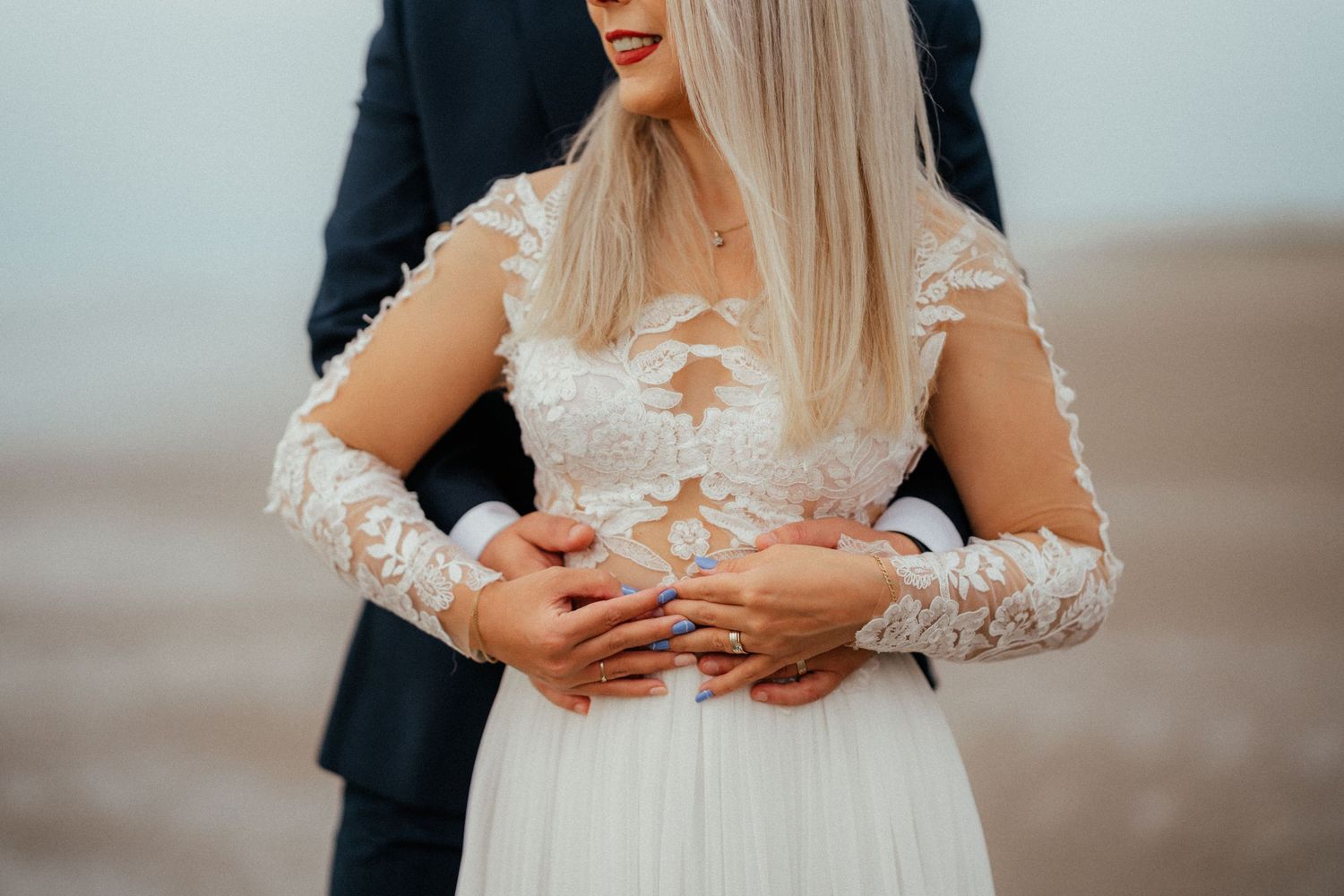 A timeless moment captured in a black and white wedding photo.