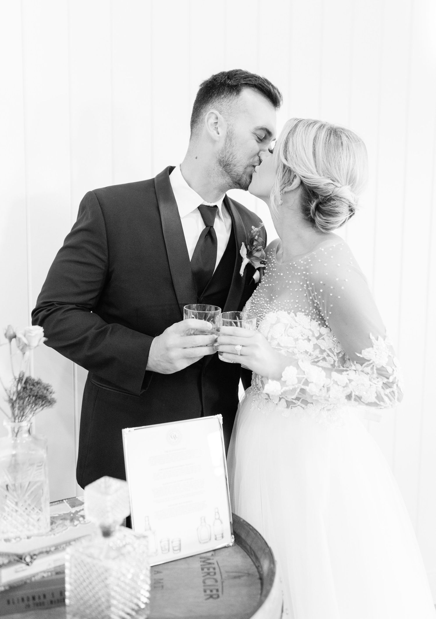 Light and airy 1868 Farmhouse Wedding in Boone, Iowa with Modern Dress gown
