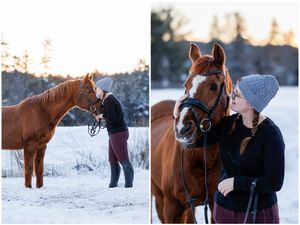 Horse and Rider winter portraits dressage