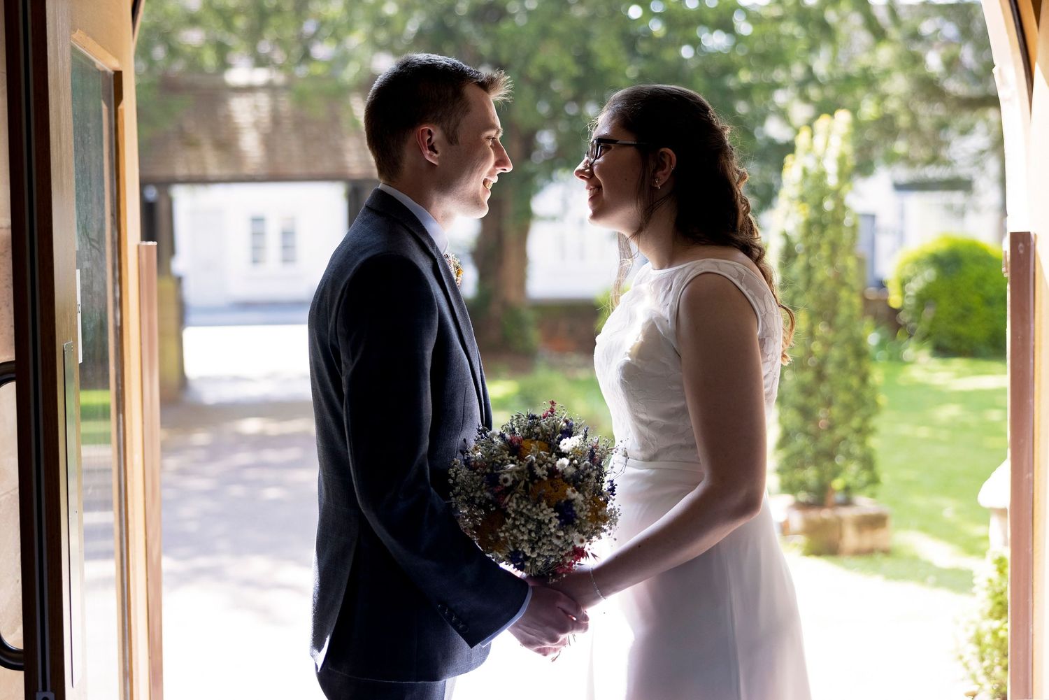 Bride & groom at their wedding in Kenilworth