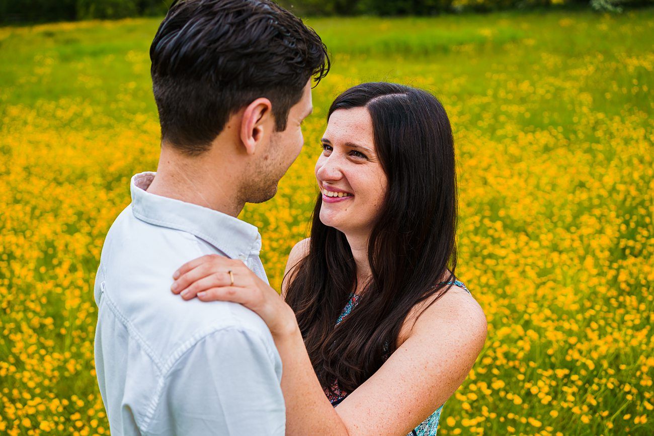 Lady looking at man smiling