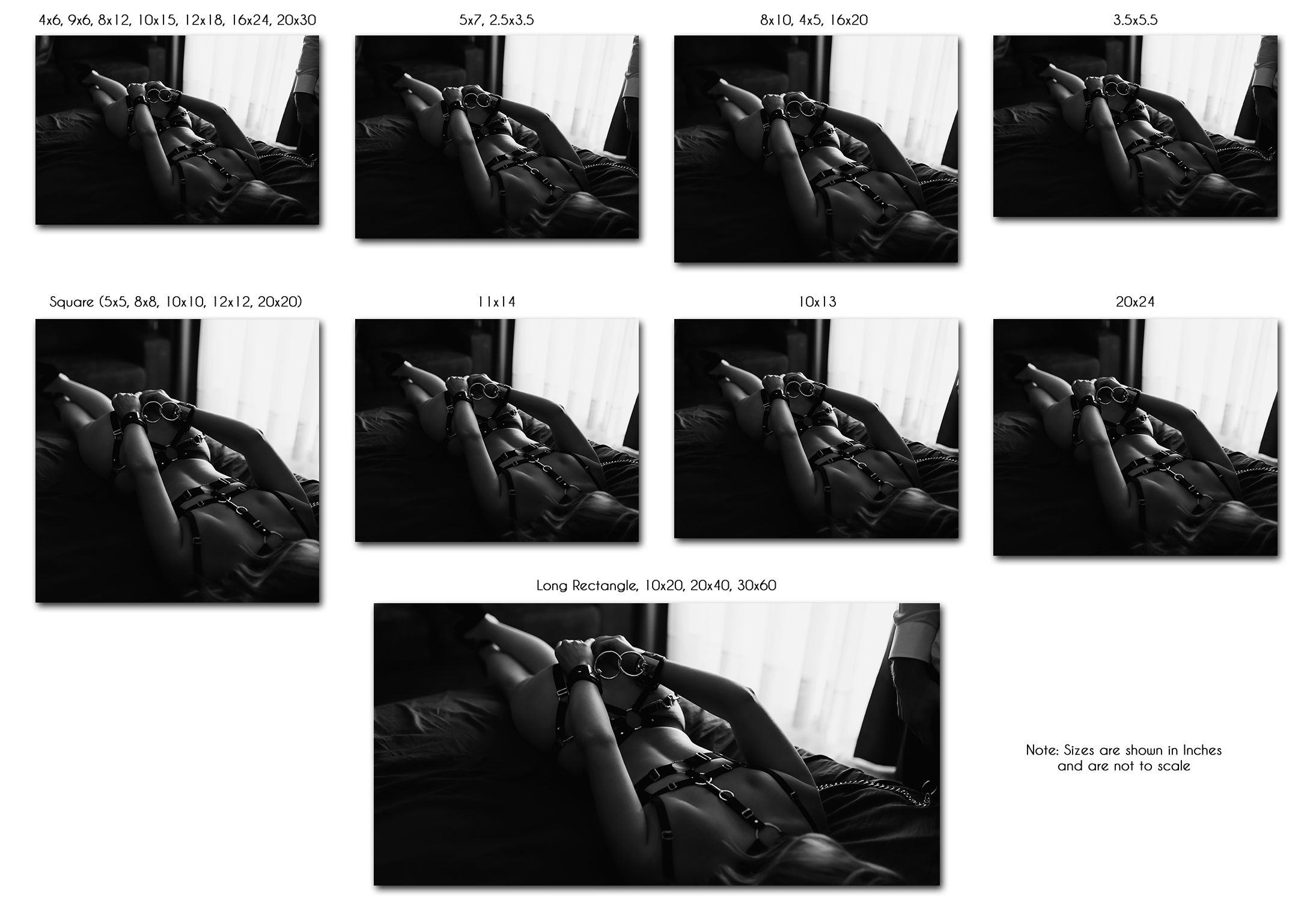 Boudoir Print Sizing Guide