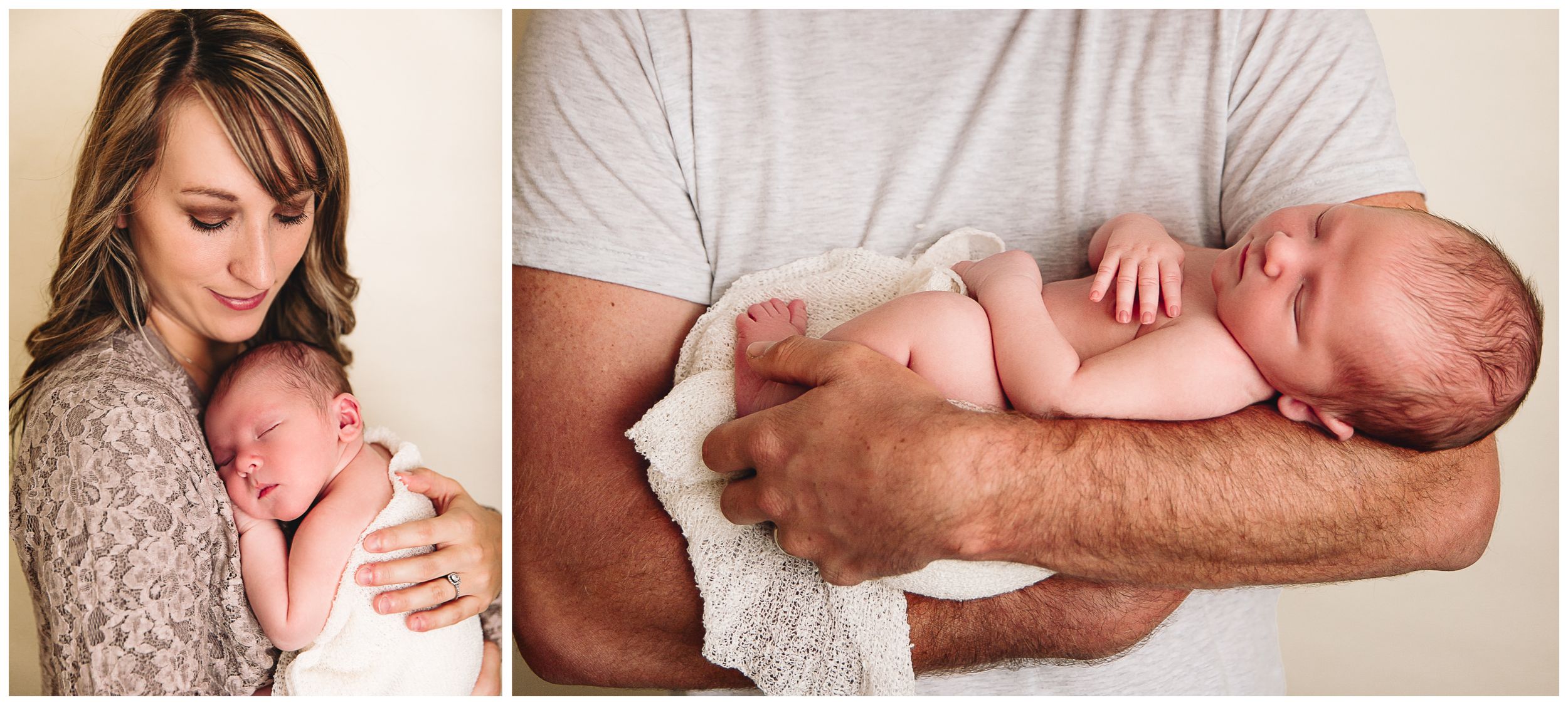 dad cradling baby in arms