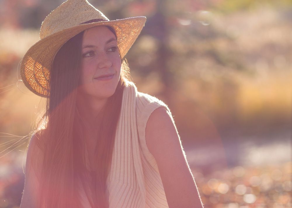 Senior girl with a fancy hat