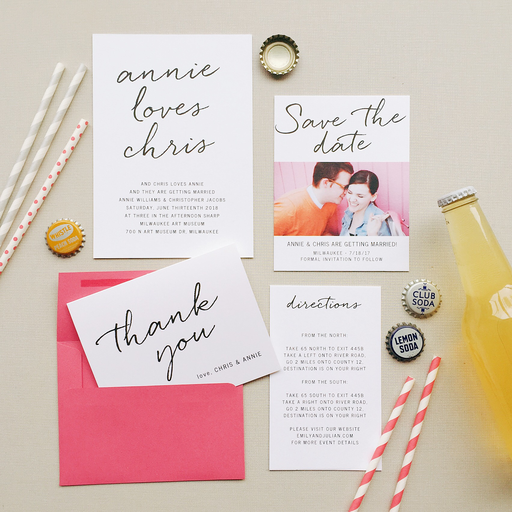 Wedding Invitation Stationary Set from Basic Invite