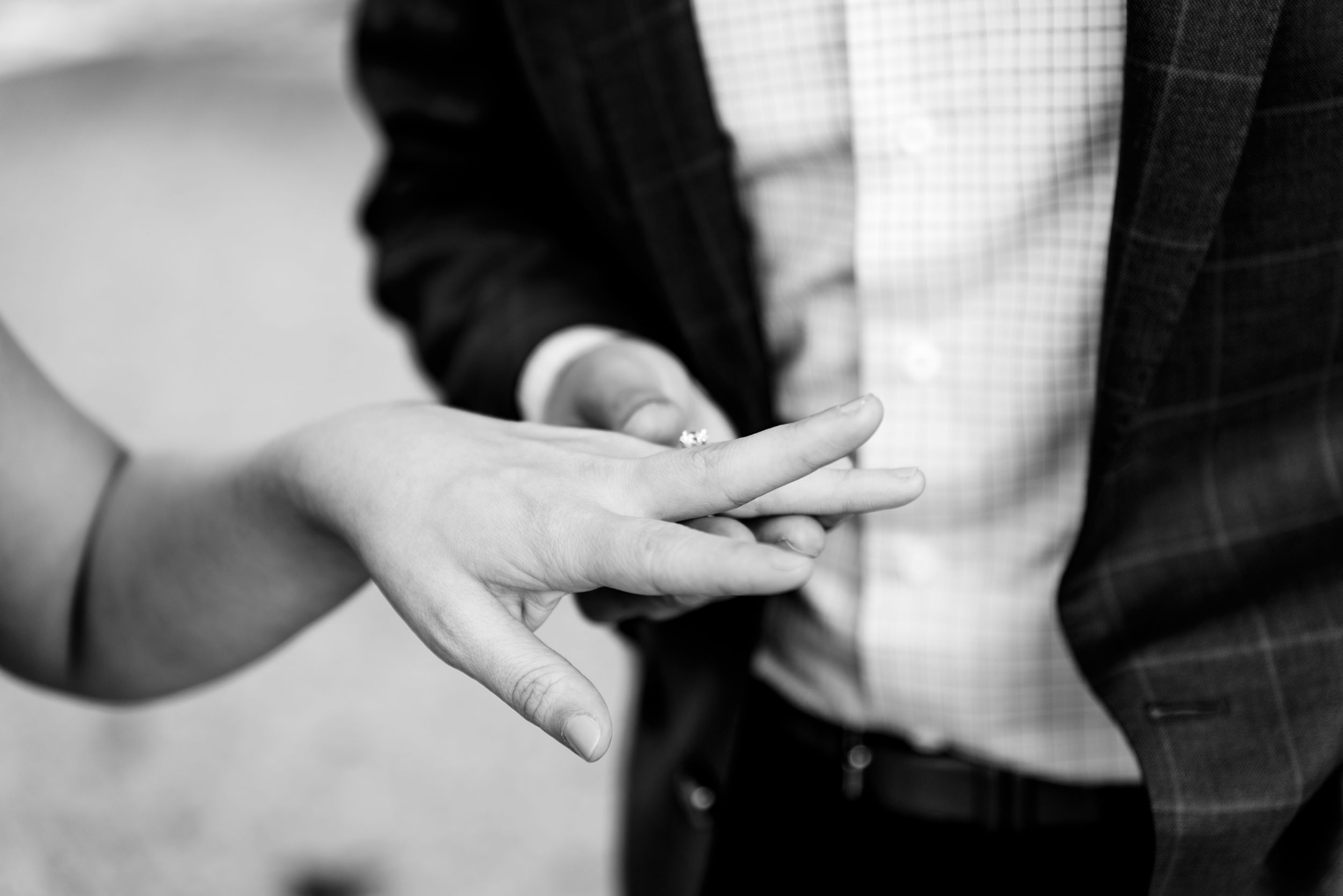 woman showing off ring after getting engaged at North Avenue Beach