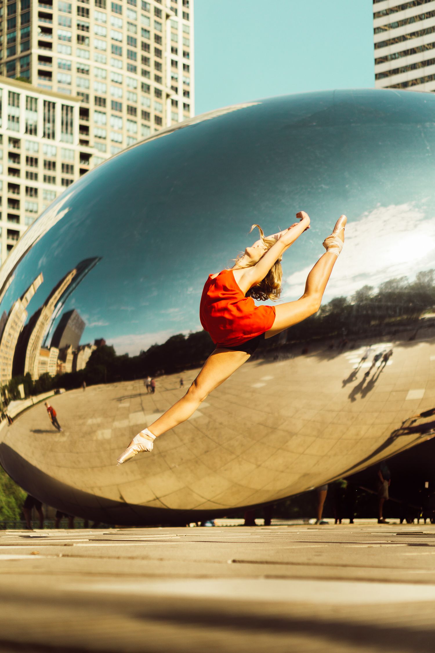 chicago senior dance photography ballerina cloud gate