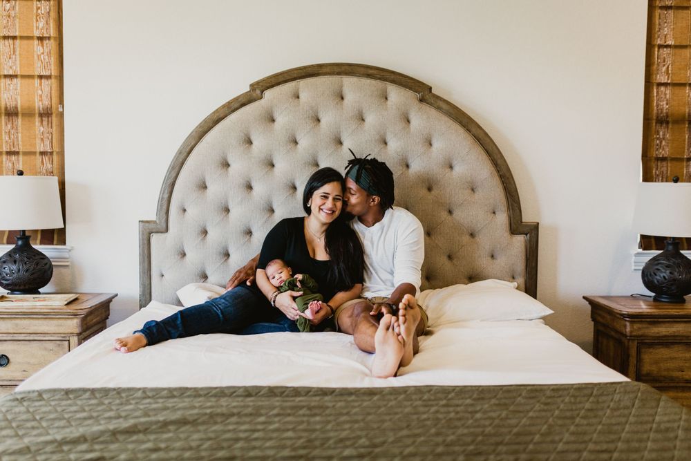 little elm newborn photographer family in home