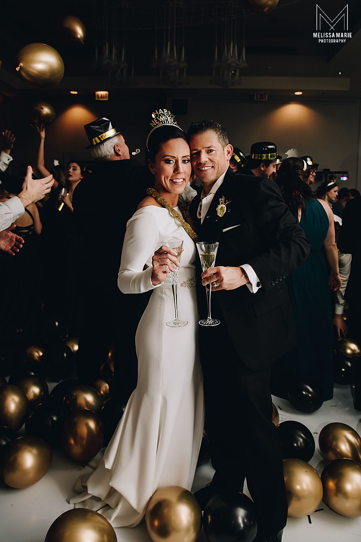 Chicago photographer melissa marie photography New Years eve wedding Renaissance Chicago Ohare