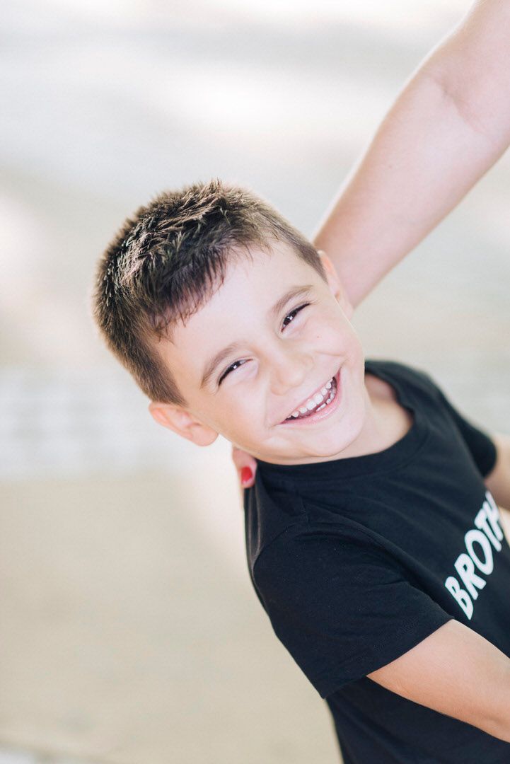 Sorriso de criança sessão de familia