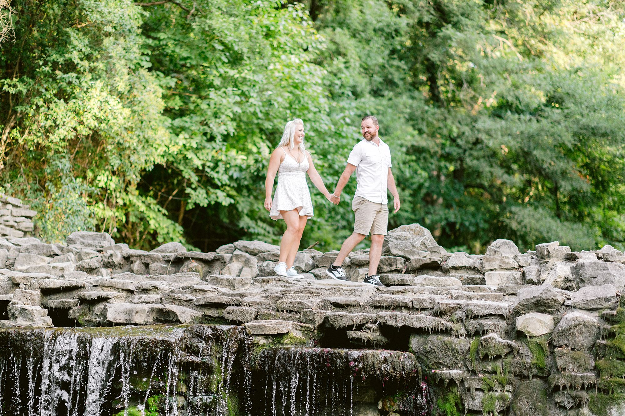 Elizabeth Couch Photography Prairie creek engagement photos waterfall