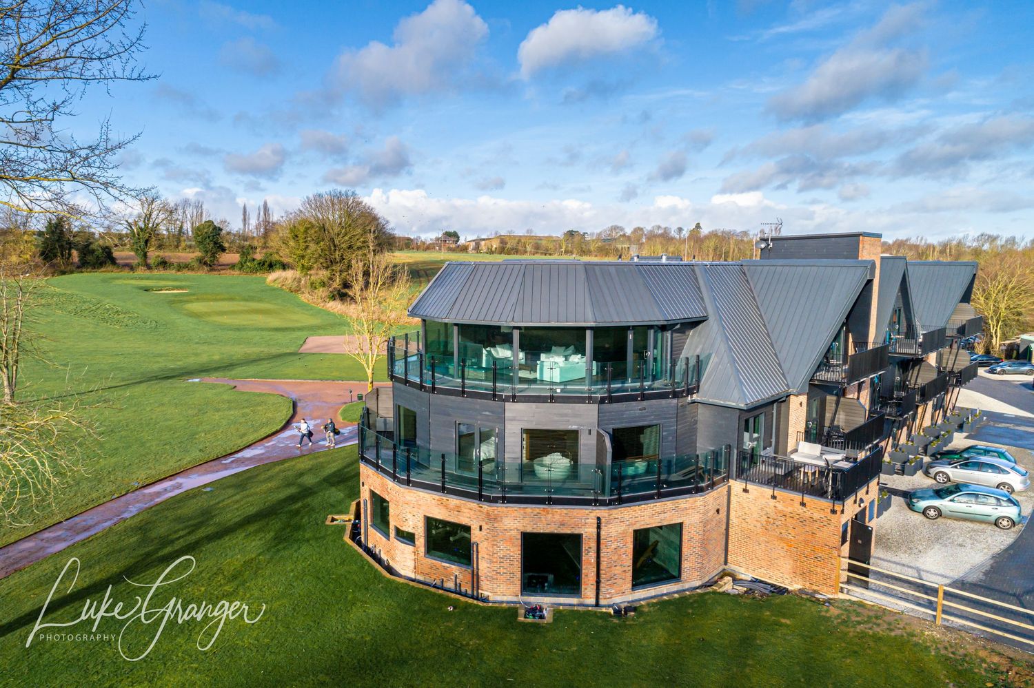 aerial drone photo of the cave hotel showing the bridal suite