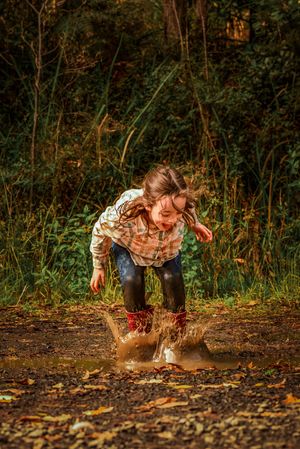 The joy of playing in mud and puddles