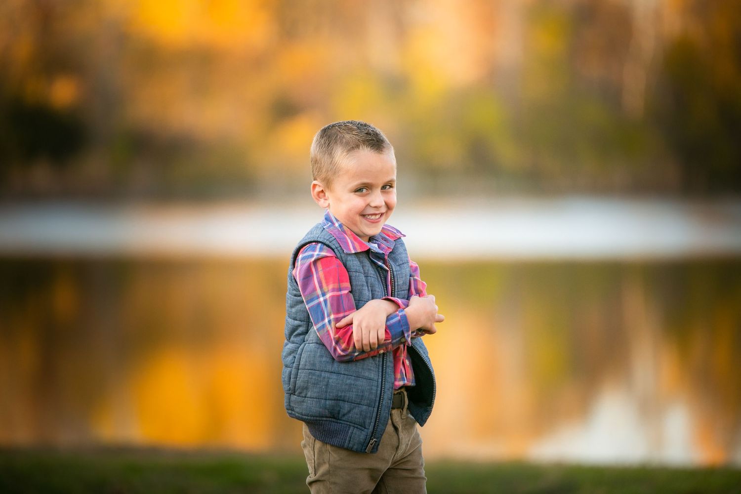 Brookings Dakota Nature Park, fall boy portrait giggles