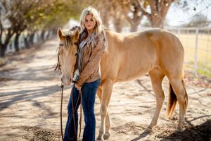 Horse and Rider sunrise portraits Equine photography western Quarter Horse female Equestrian