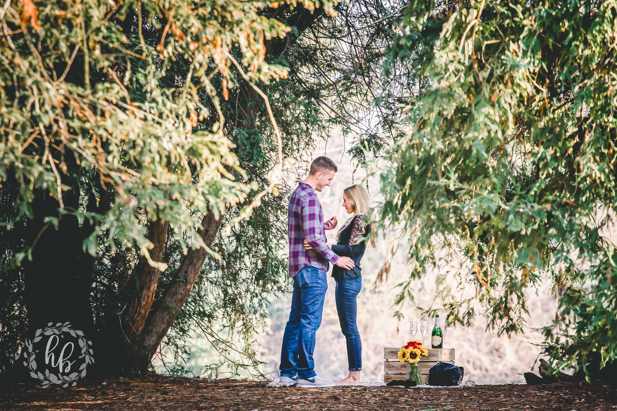 lakeside proposal engagement photos