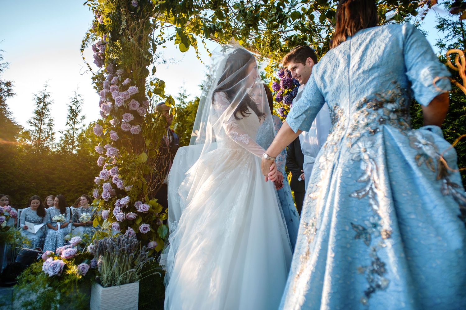 Ashkenazi weddig Chuppah Ceremony at Old westbury hebrew jewish wedding photographer by benjamin kohen