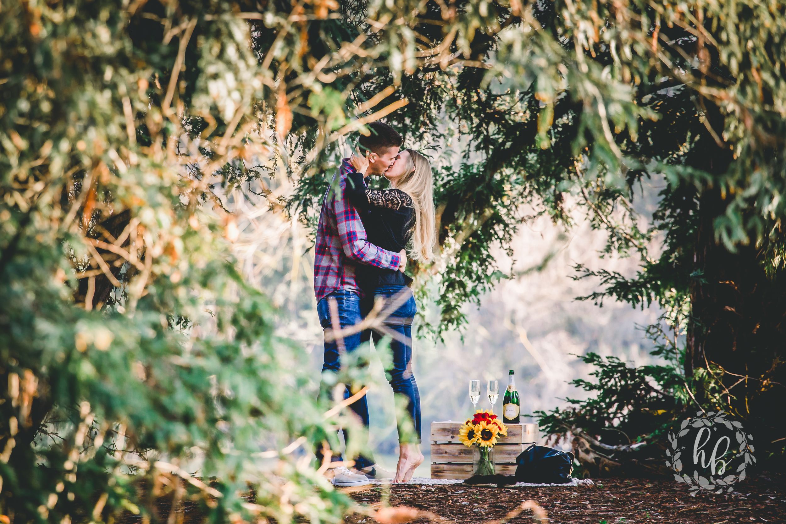 lakeside proposal engagement photos