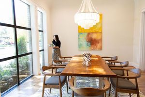 Real Estate Agent Laura Miranda awaits her clients in River Oaks home in Houston Texas