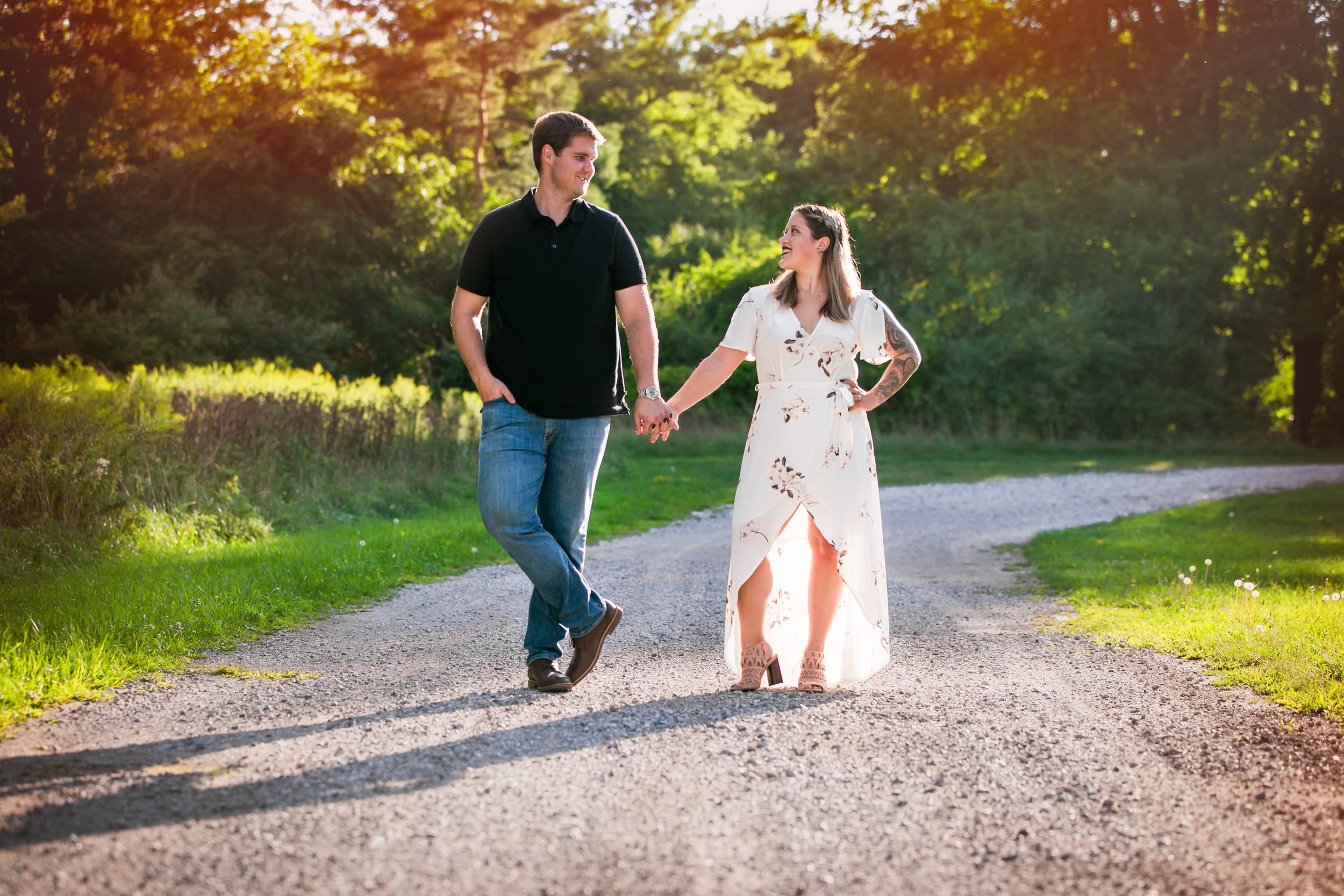 Cute and quirky engagement photos at Fanshawe Conservation Area London Ontario by wedding photographer Shawn Van Daele